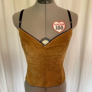 Ticci Tonetto Brown Corduroy Bustier w/Black Trim, size M